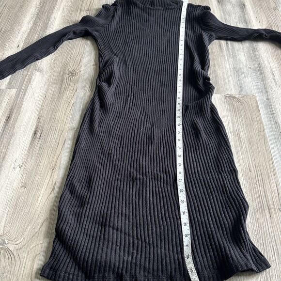 Gap Maternity Black Long Sleeve Ribbed Stretch Mock Neck Midi Sweater Dress Sz S - Picture 7 of 7